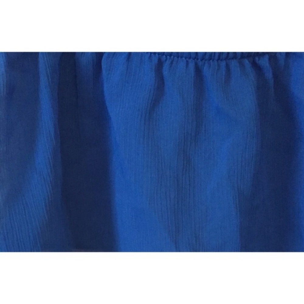 Forever 21 Blue Sheer Short Sleeve Blouse - Picture 3 of 4